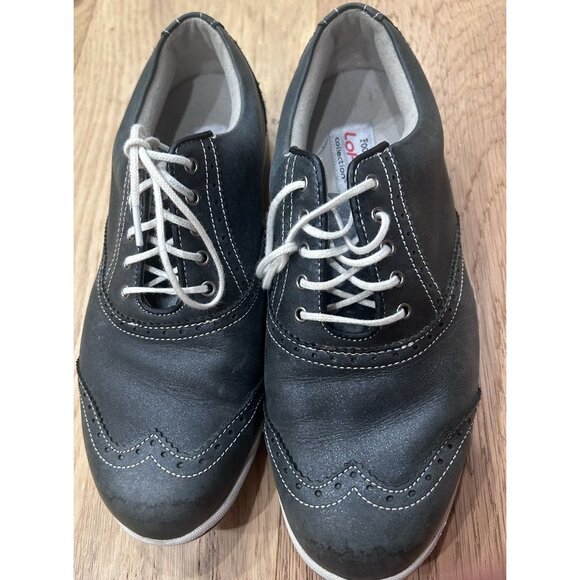 Footjoy Lopro Collection Golf Shoes Women's Size 7.5W Leather Black - Picture 1 of 7